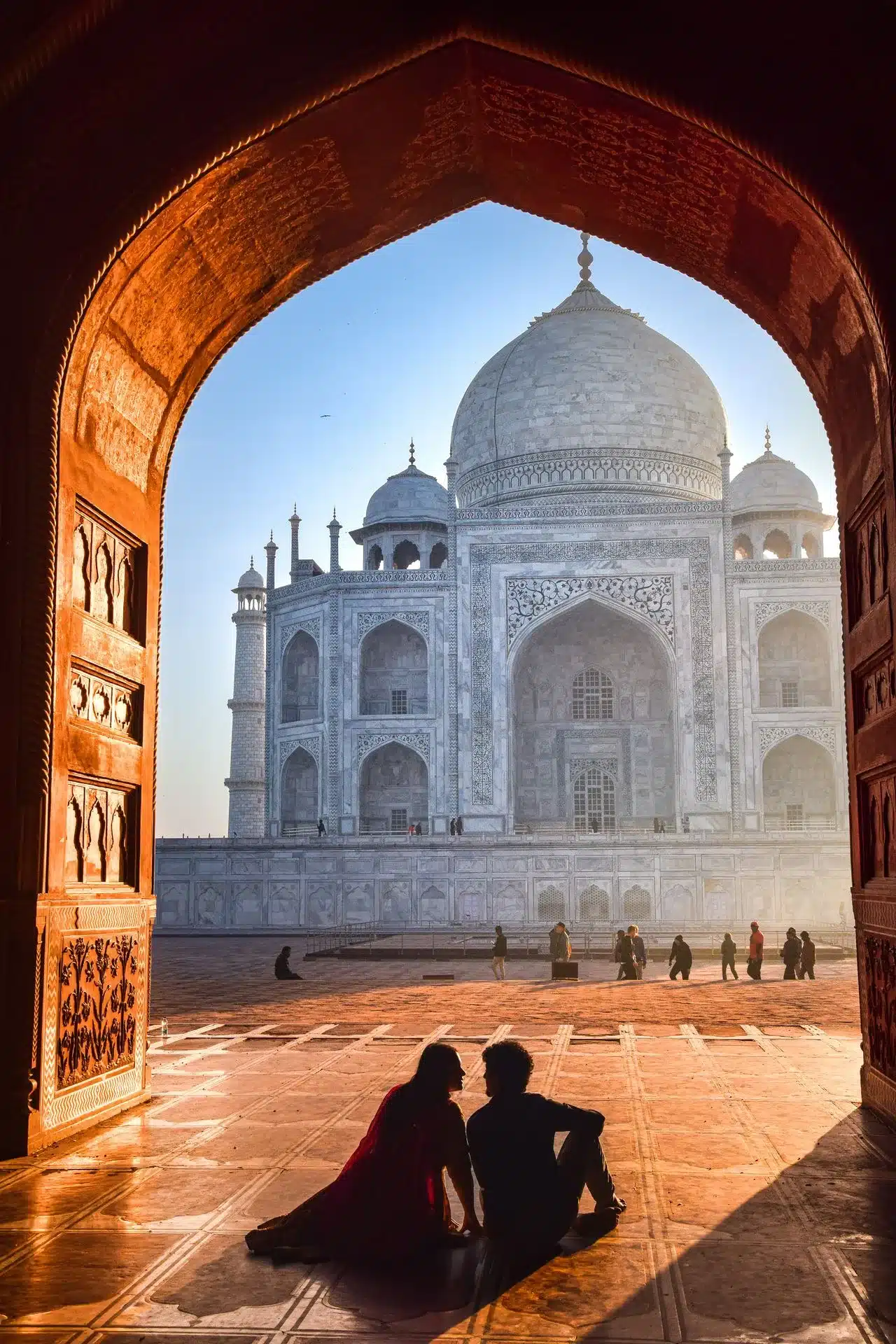 Taj mahal in de ochtend